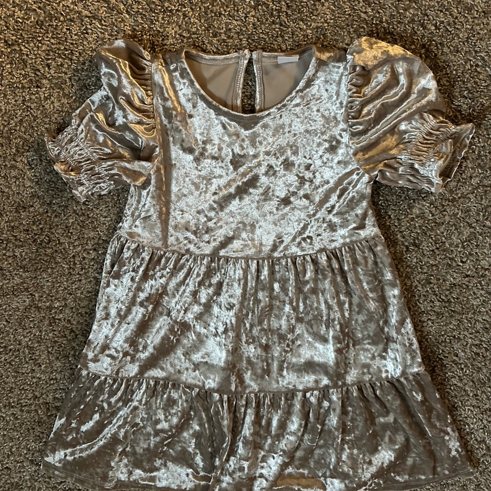 Gap Velvet Ruffle Sleeve Dress